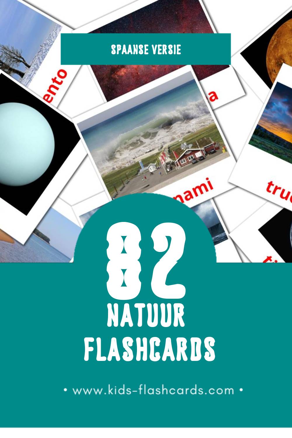 Visuele Naturaleza Flashcards voor Kleuters (82 kaarten in het Spaans)
