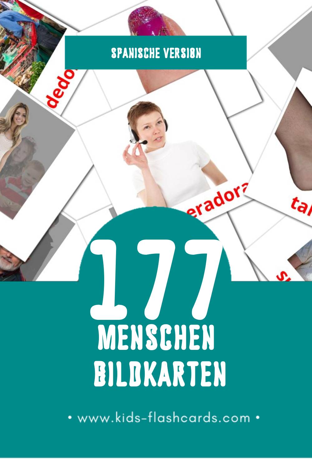 Visual Personas Flashcards für Kleinkinder (177 Karten in Spanisch)
