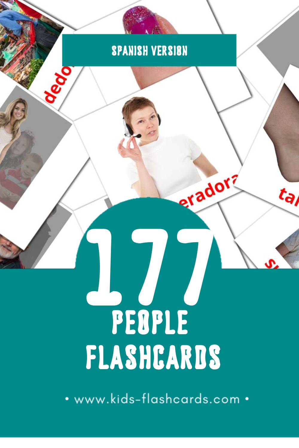 Visual Personas Flashcards for Toddlers (177 cards in Spanish)
