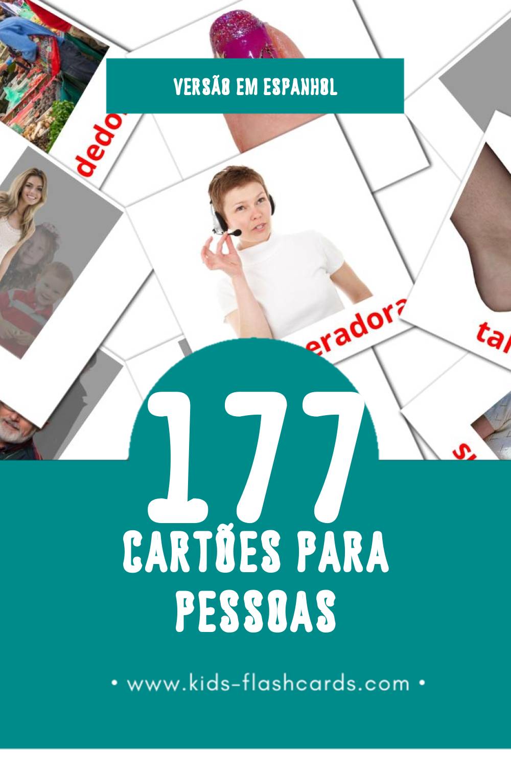Flashcards de Personas Visuais para Toddlers (177 cartões em Espanhol)