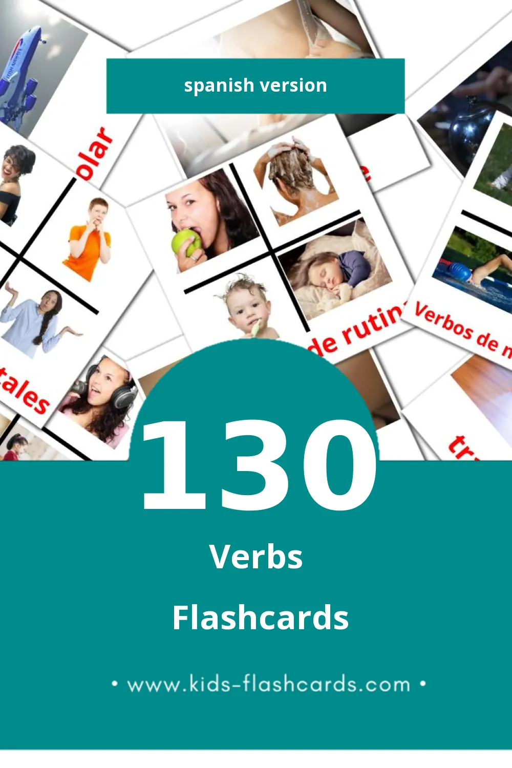 Visual Verbosa Flashcards for Toddlers (130 cards in Spanish)