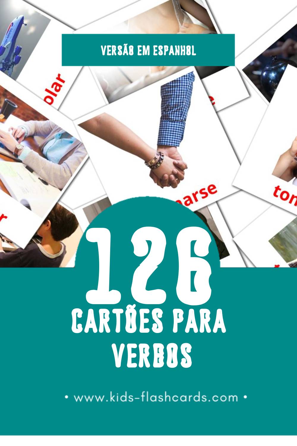 Flashcards de Verbosa Visuais para Toddlers (126 cartões em Espanhol)