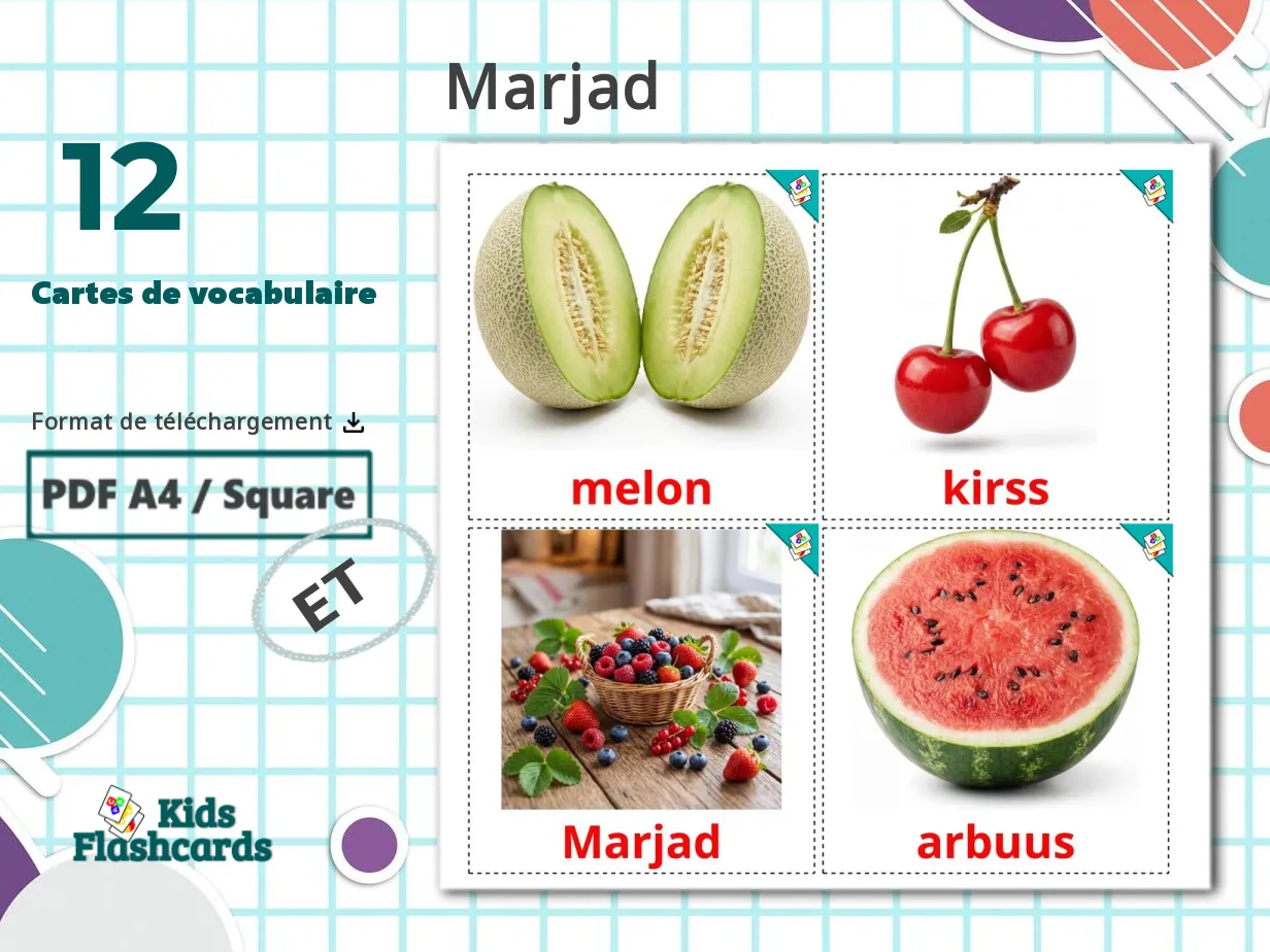 12 Cartes de Vocabulaire pour Enfants GRATUITES Baies à Imprimer en ...