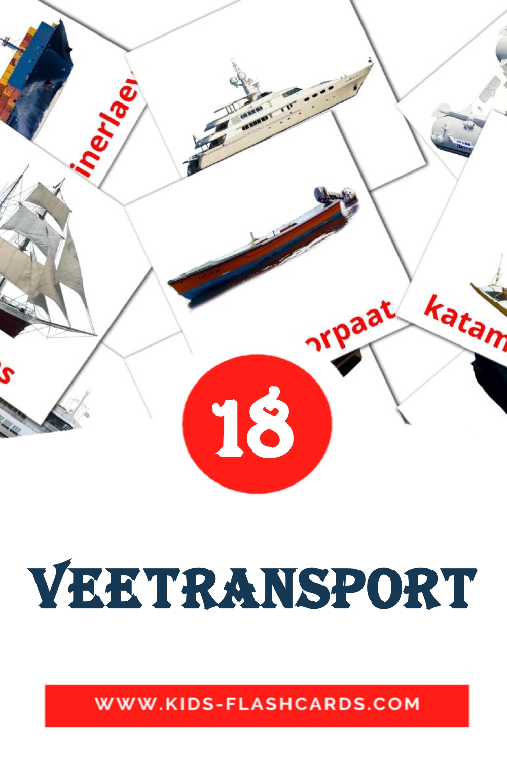 18 veetransport Picture Cards for Kindergarden in estonian