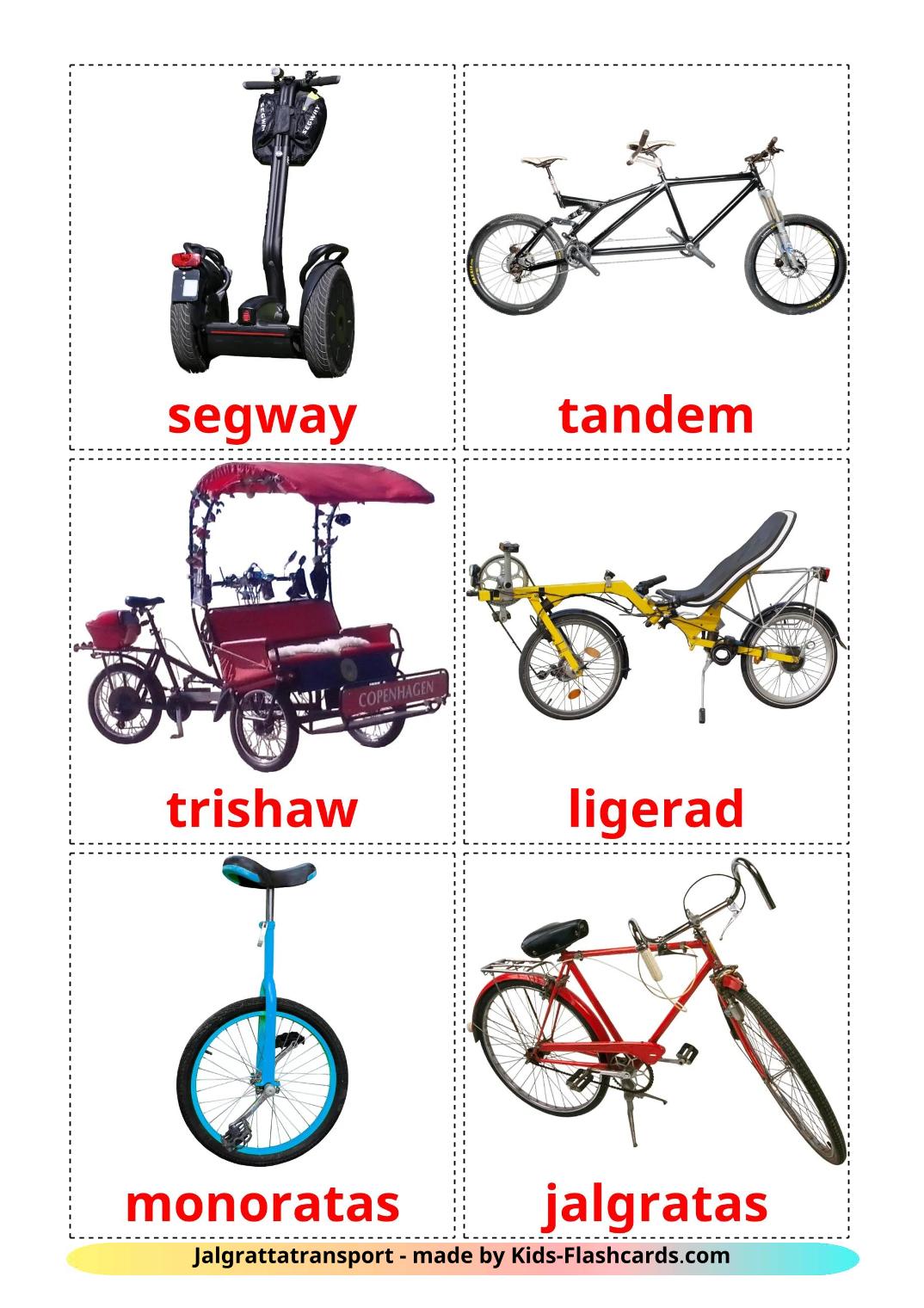 Transporte en Bicicleta - 17 fichas de Chinesisch(Vereinfacht) para imprimir gratis 