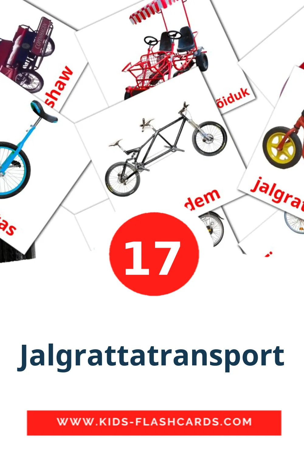 17 tarjetas didacticas de Jalgrattatransport para el jardín de infancia en Chinesisch(Vereinfacht)