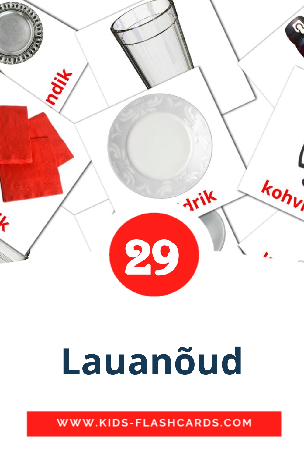 29 Lauanõud Picture Cards for Kindergarden in estonian