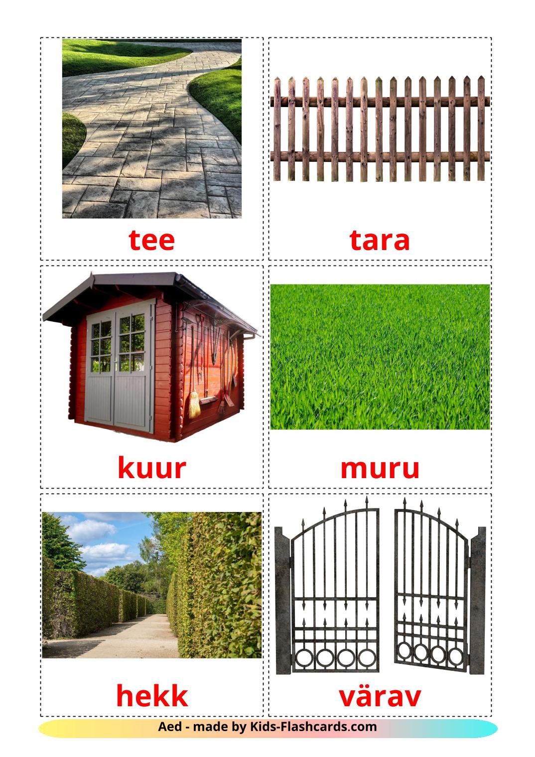Garden - 18 Free Printable estonian Flashcards 