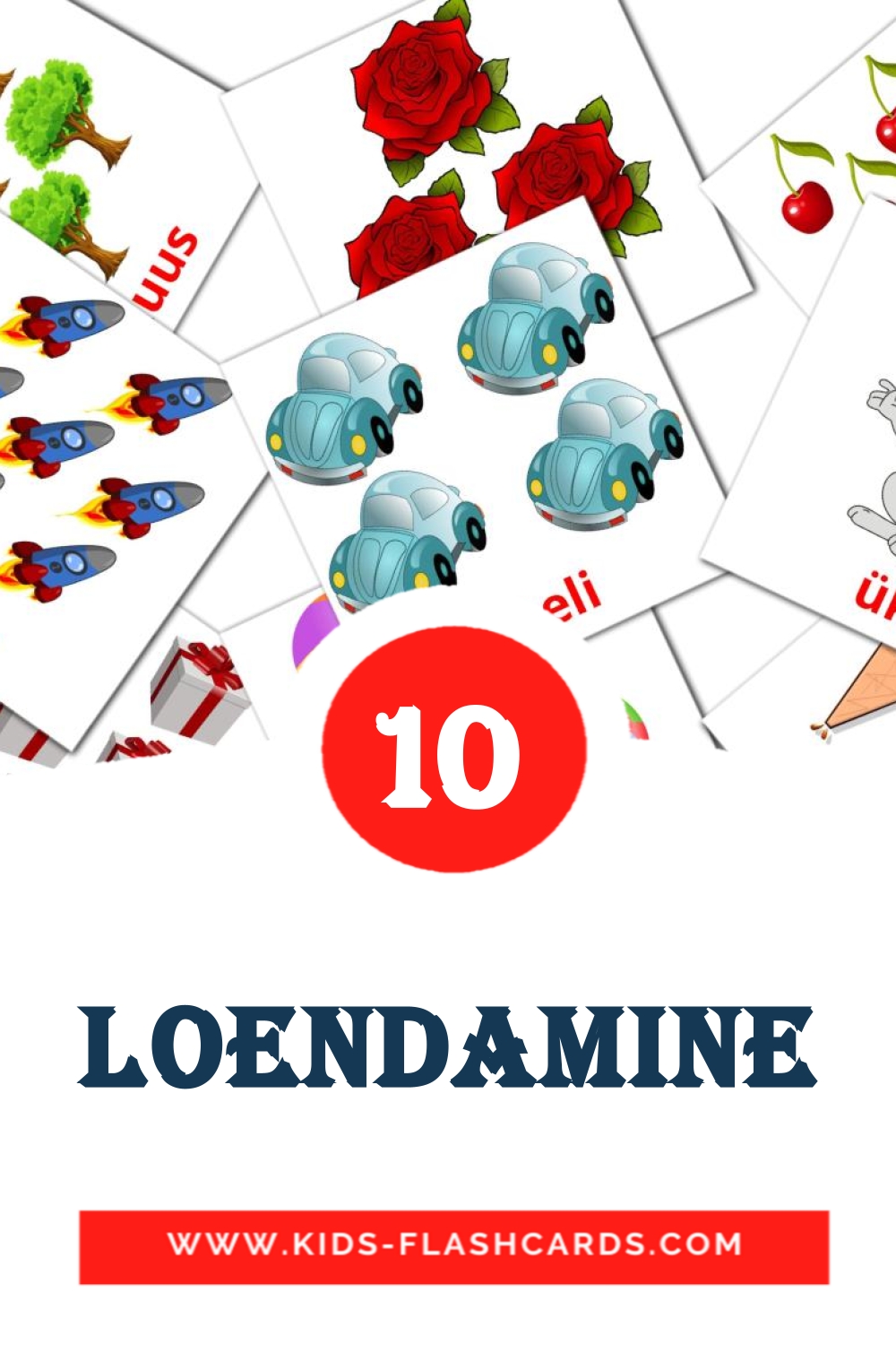 Loendamine на эстонском для Детского Сада (10 карточек)