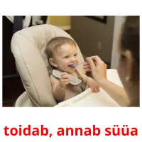 toidab, annab süüa flashcards illustrate