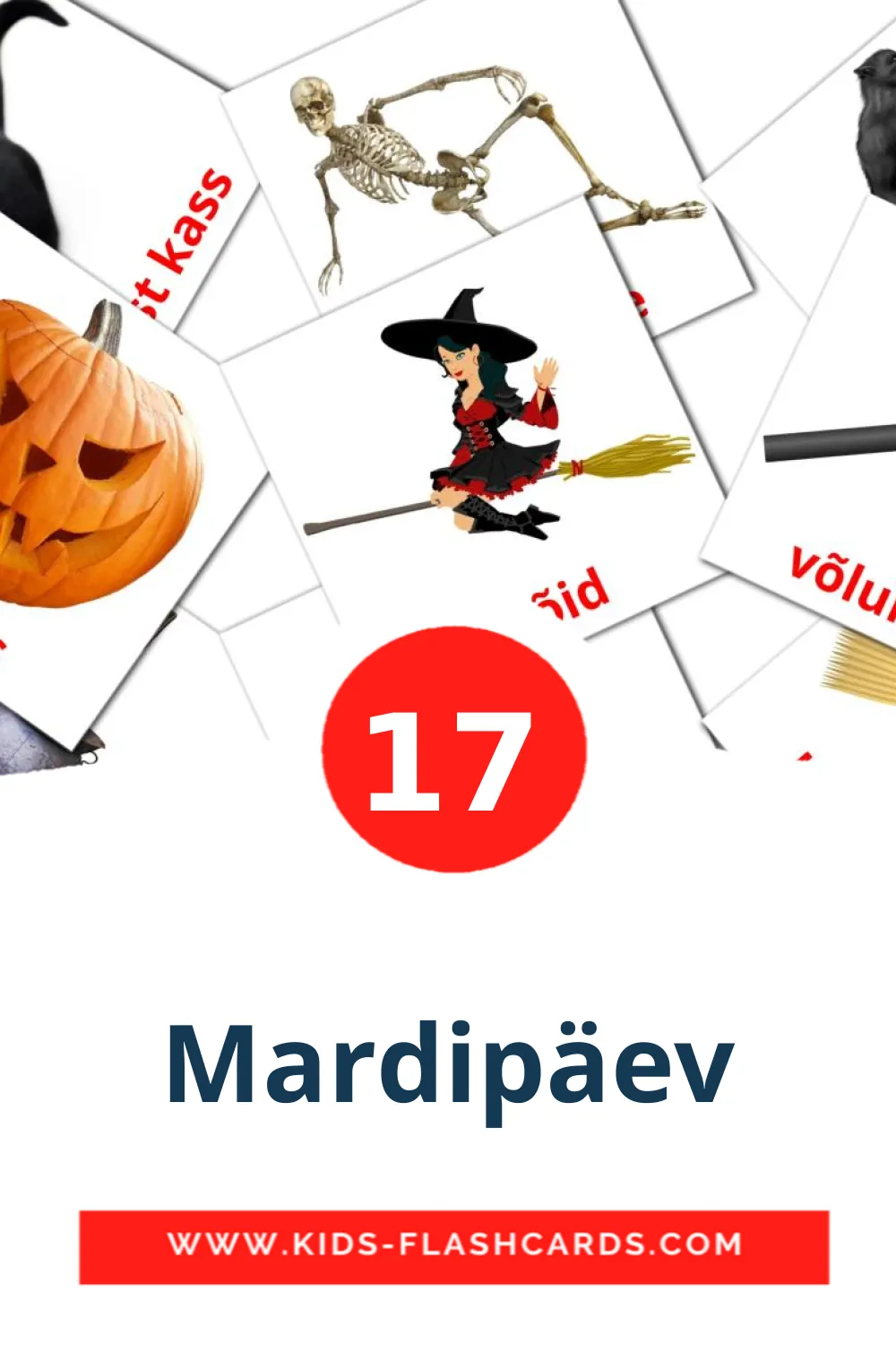 17 tarjetas didacticas de Mardipäev para el jardín de infancia en estone