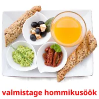 valmistage hommikusöök bildkort för barn