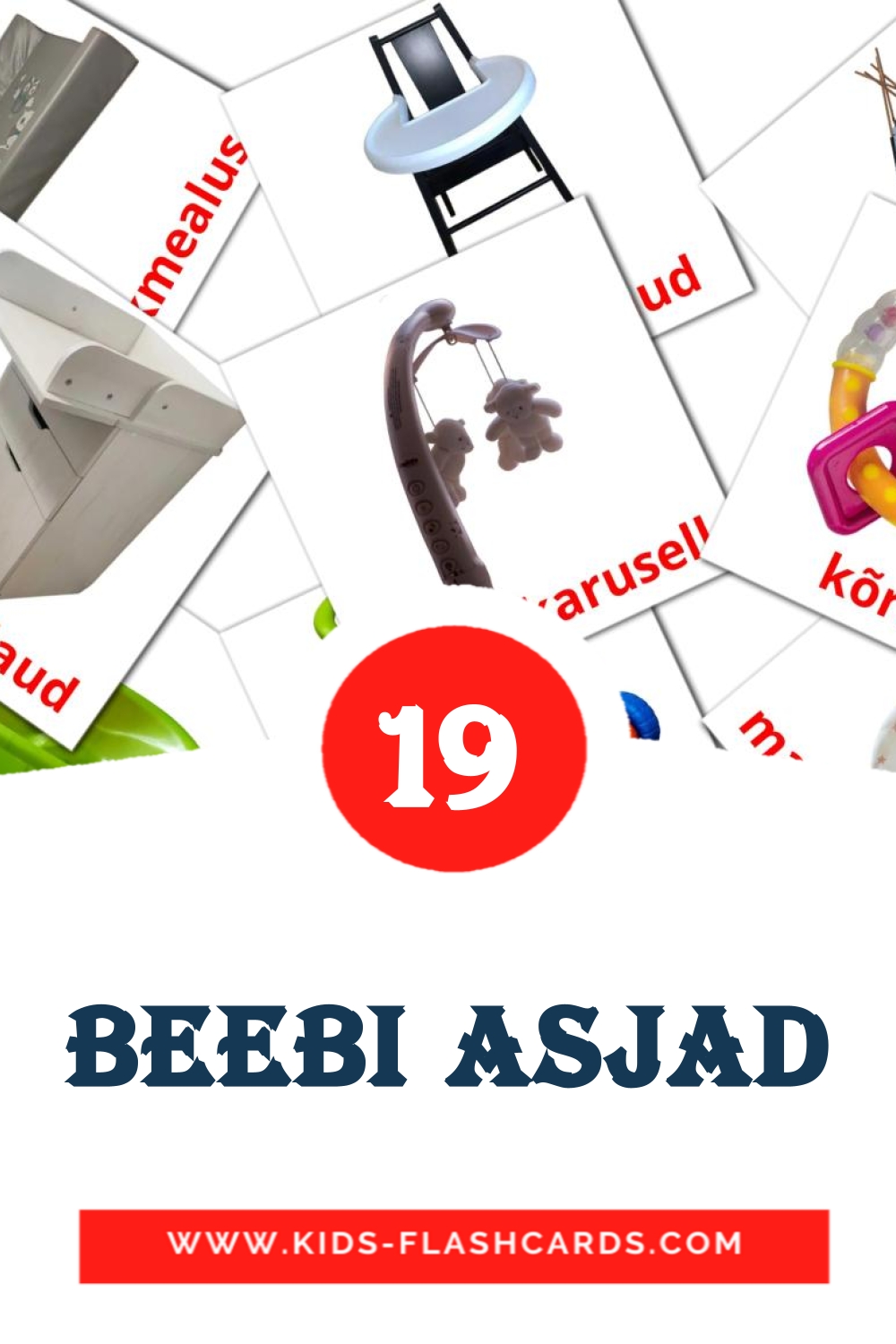 20 Beebi asjad Picture Cards for Kindergarden in estonian