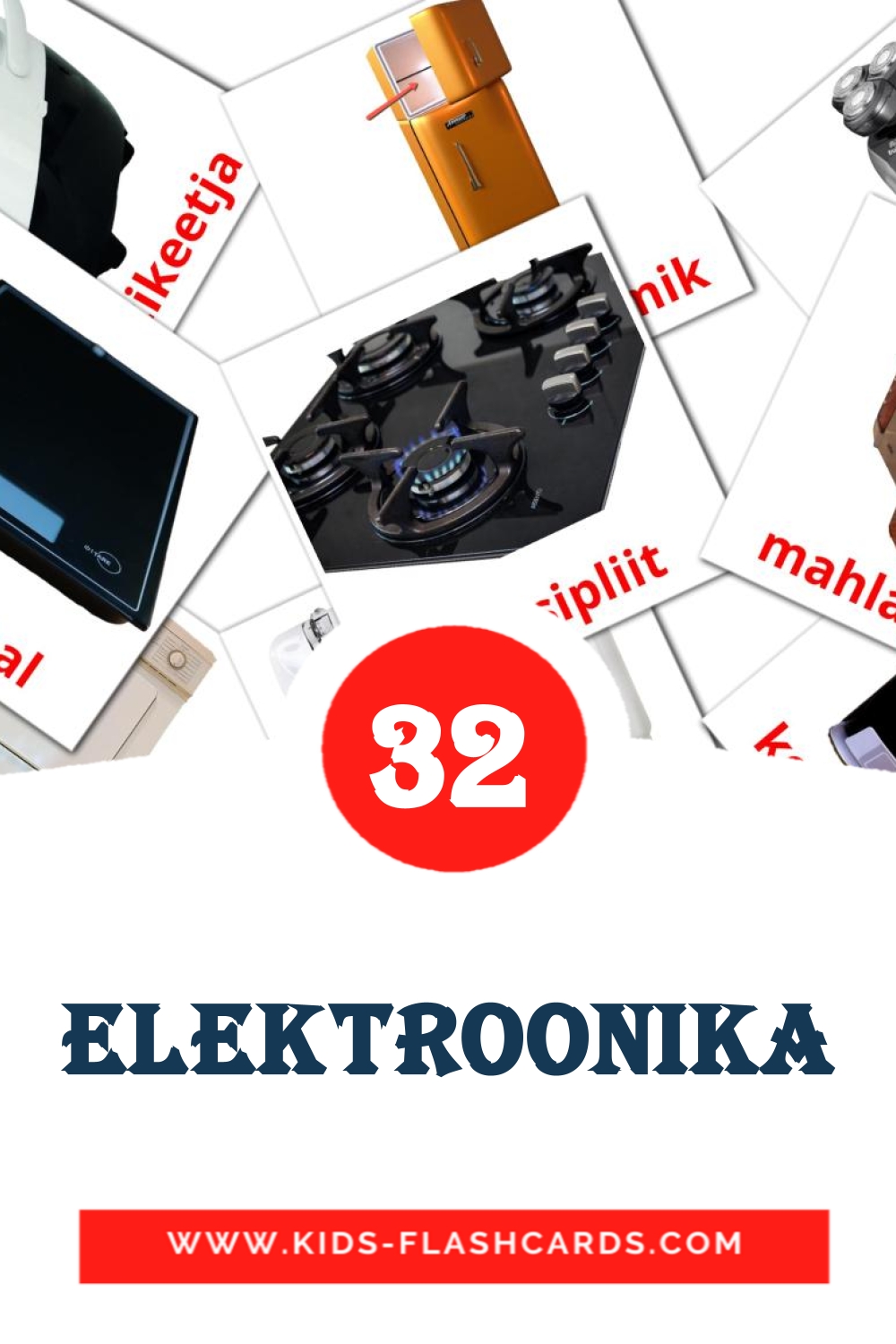 32 Elektroonika Picture Cards for Kindergarden in estonian
