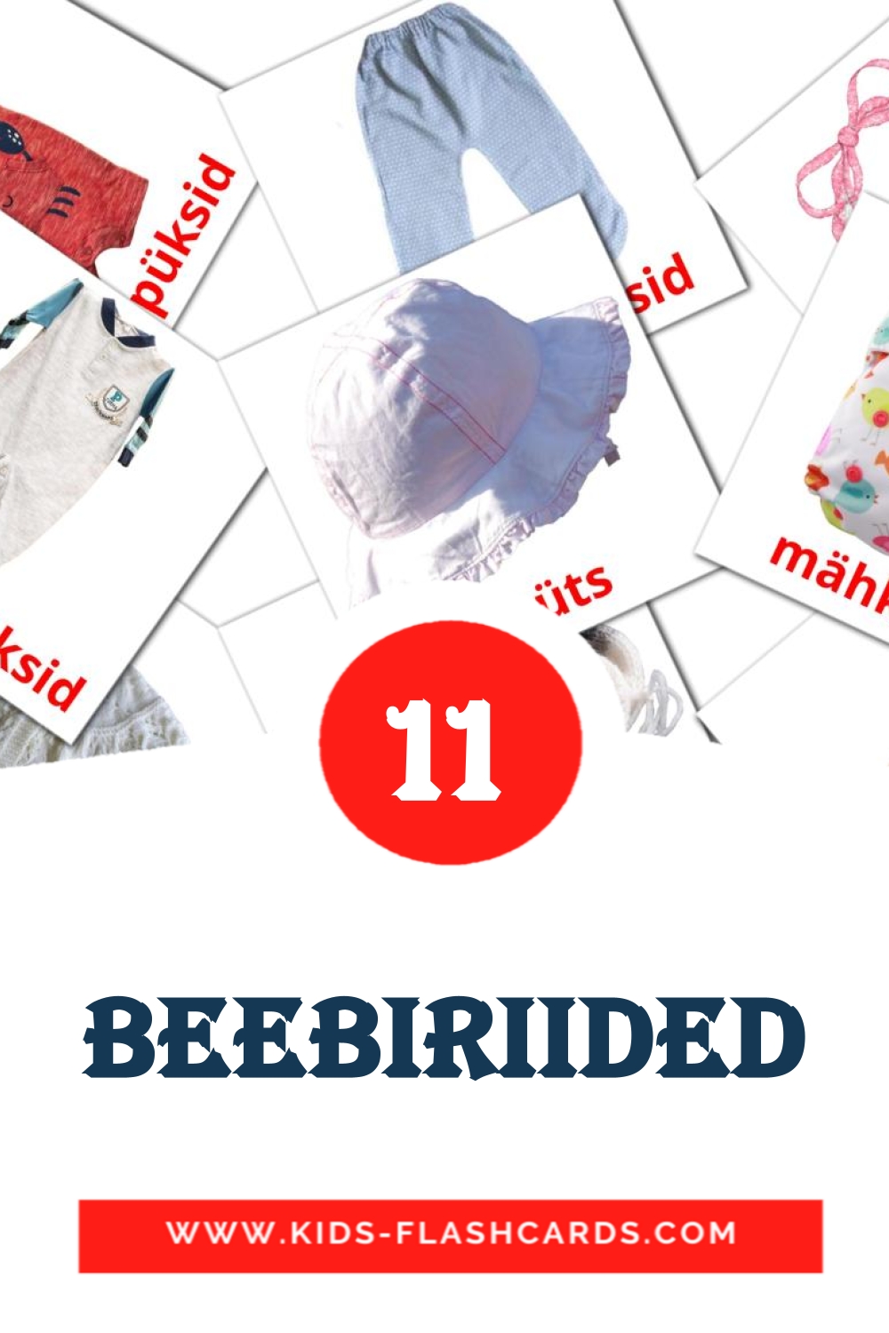 12 Beebiriided Picture Cards for Kindergarden in estonian