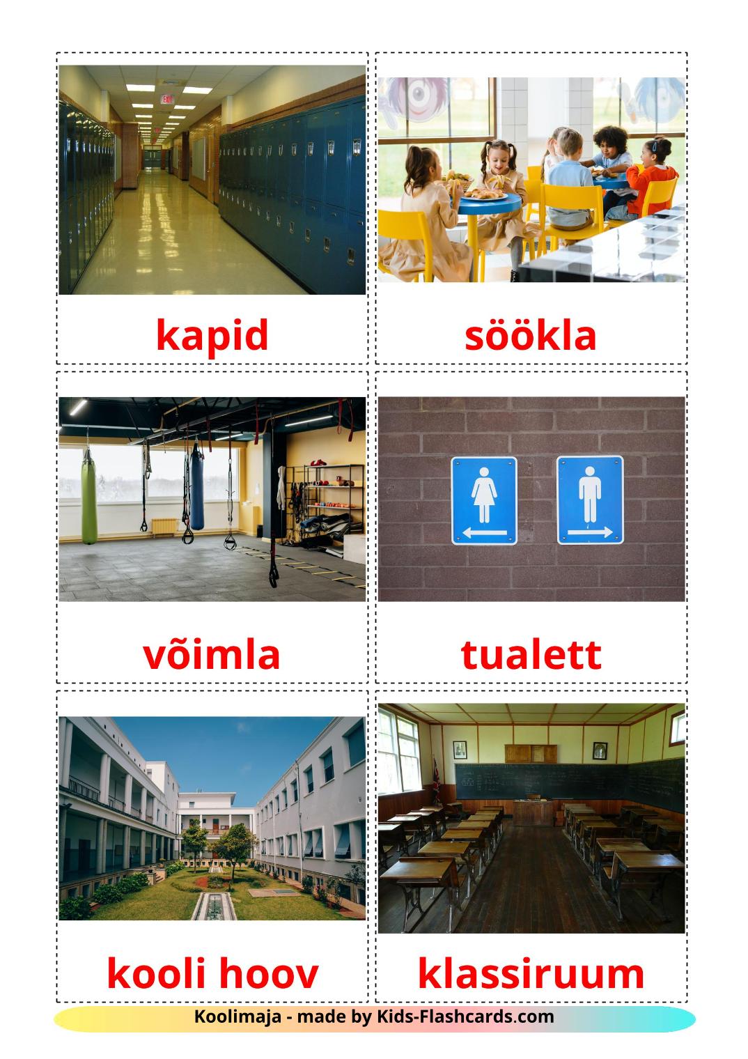 Schulgebäude - 17 kostenlose, druckbare Estnisch Flashcards 