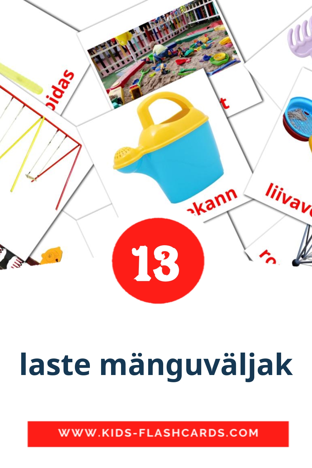 13 laste mänguväljak Picture Cards for Kindergarden in estonian