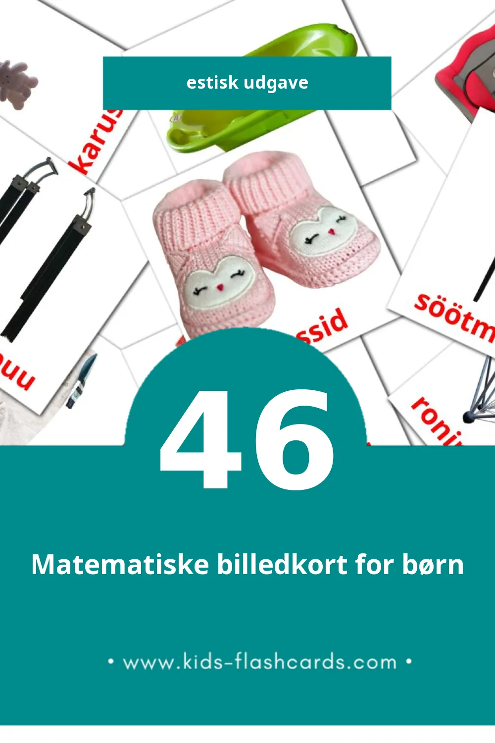 Visuelle billedkort for børn om Beebi til småbørn (46 kort på Estisk)