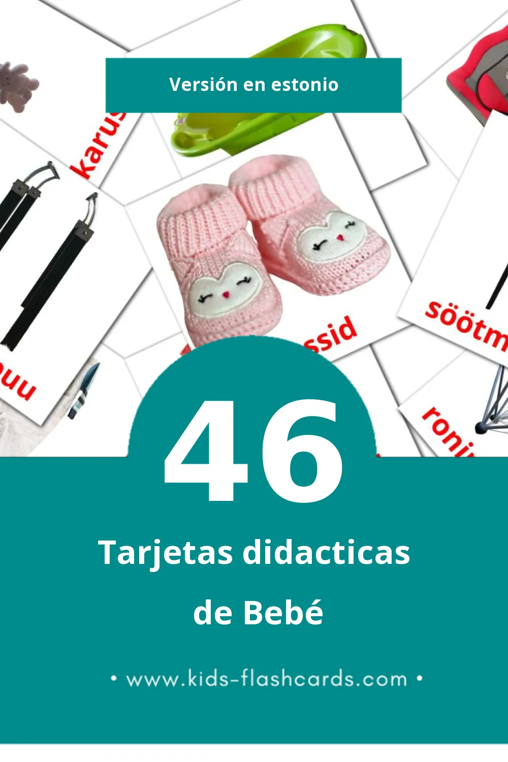 Tarjetas visuales de Beebi para niños pequeños (46 tarjetas en Estonio)