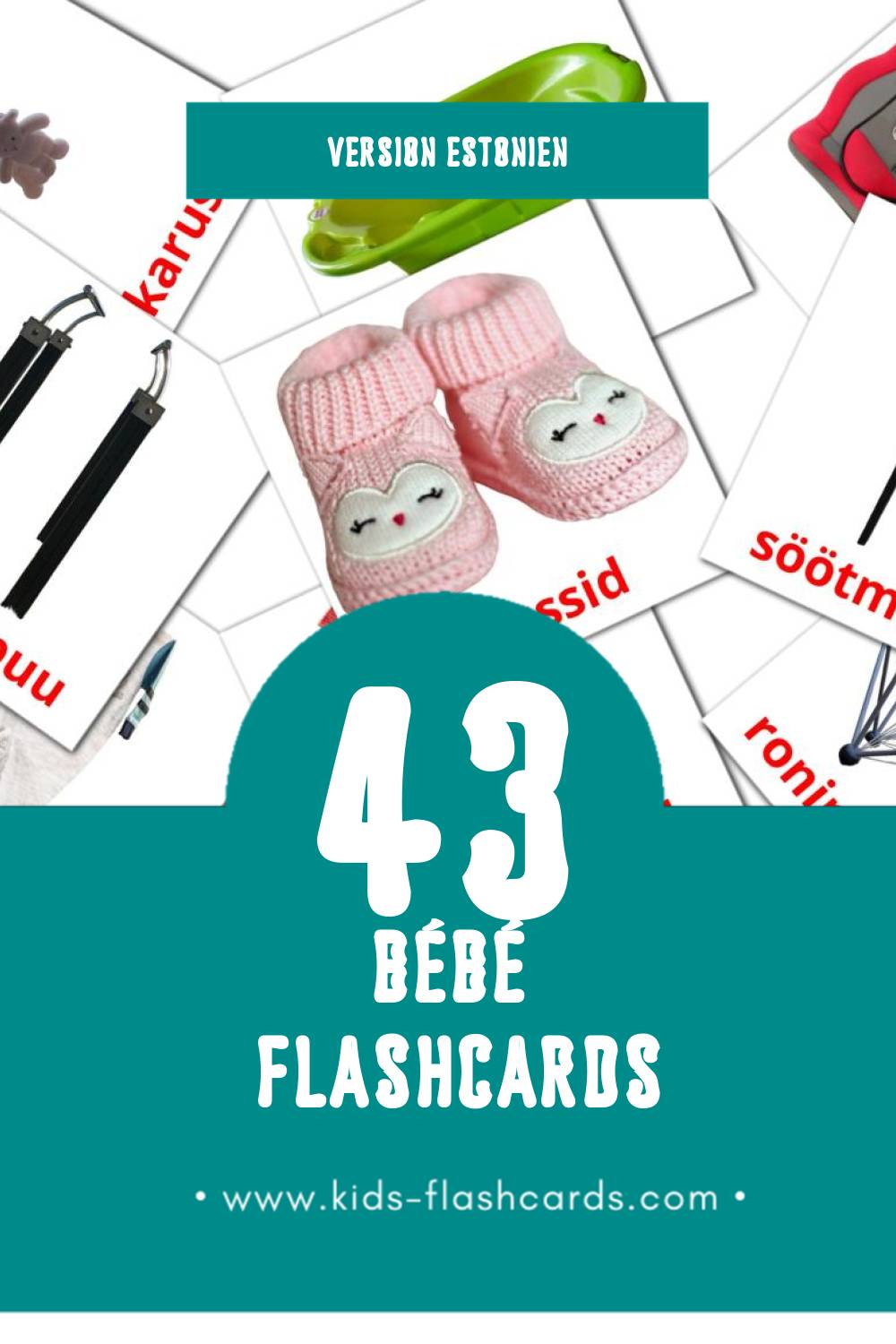 Flashcards Visual Beebi pour les tout-petits (12 cartes en Estonien)