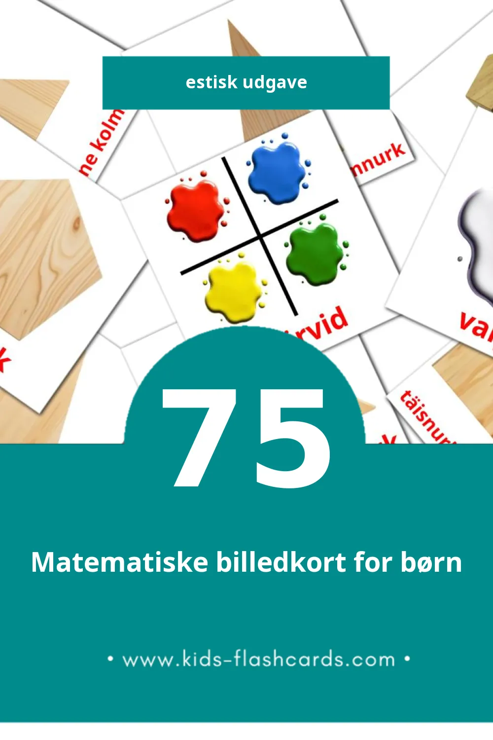 Visuelle billedkort for børn om värvid til småbørn (75 kort på Estisk)