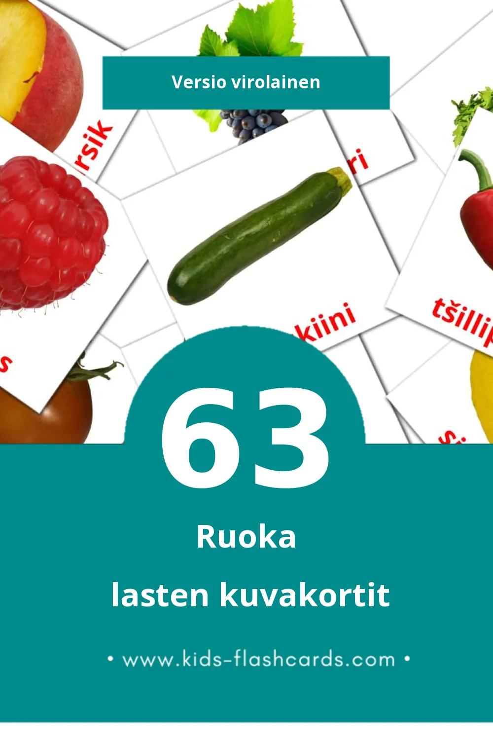 Toit lasten kuvakortit pikkulapsille (63 korttia Virolaiseksi)