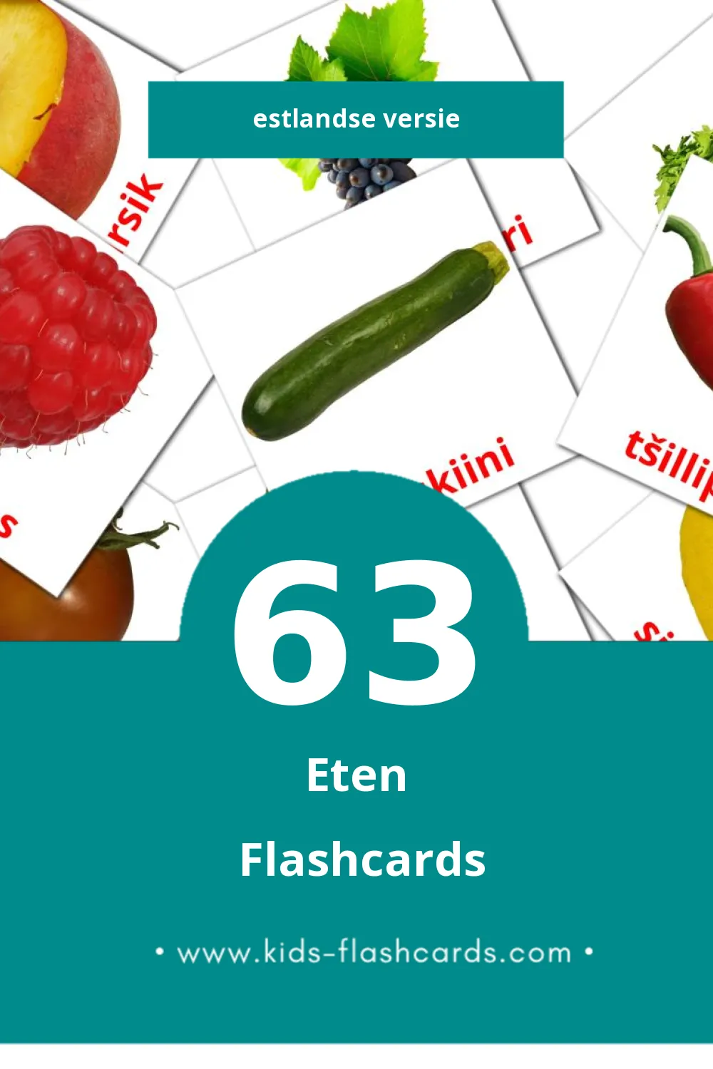 Visuele Toit Flashcards voor Kleuters (63 kaarten in het Estlands)