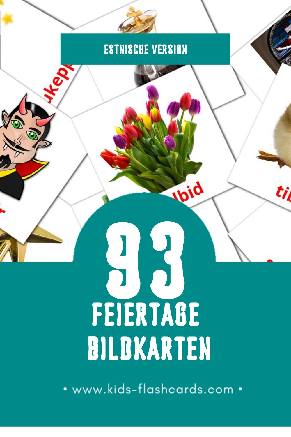 Visual pühad Flashcards für Kleinkinder (93 Karten in Estnisch)