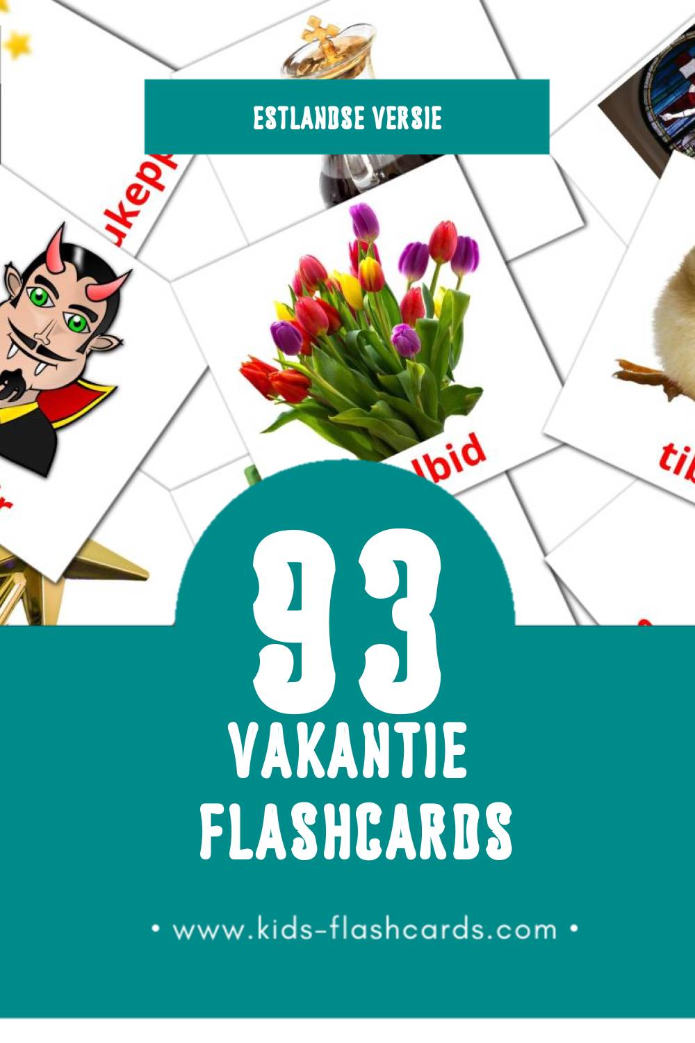 Visuele pühad Flashcards voor Kleuters (93 kaarten in het Estlands)