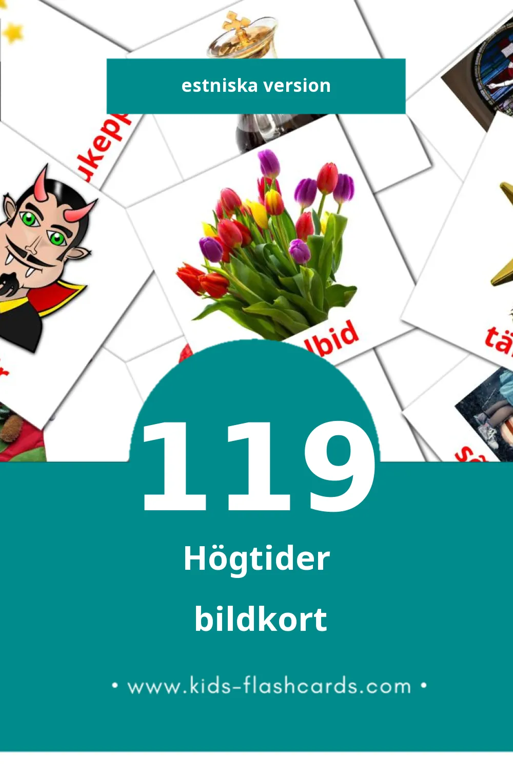 Visuella pühad för småbarn (119 bildkort för barn på Estniska)