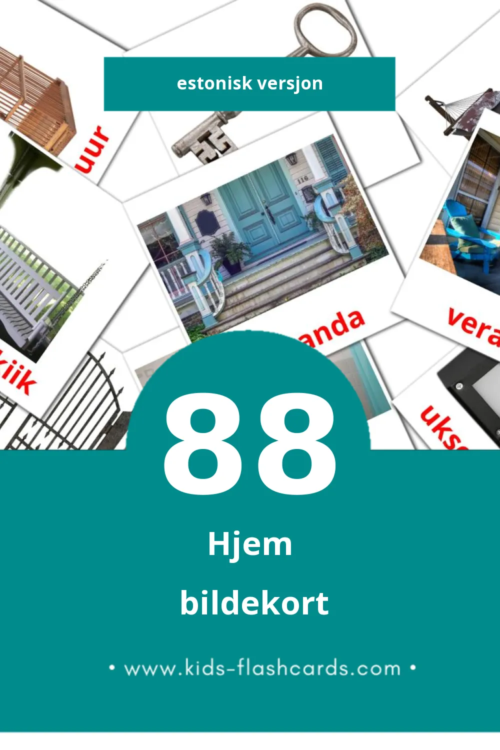 Visuelle Maja bildekort for småbarn (88 kort på Estonisk)