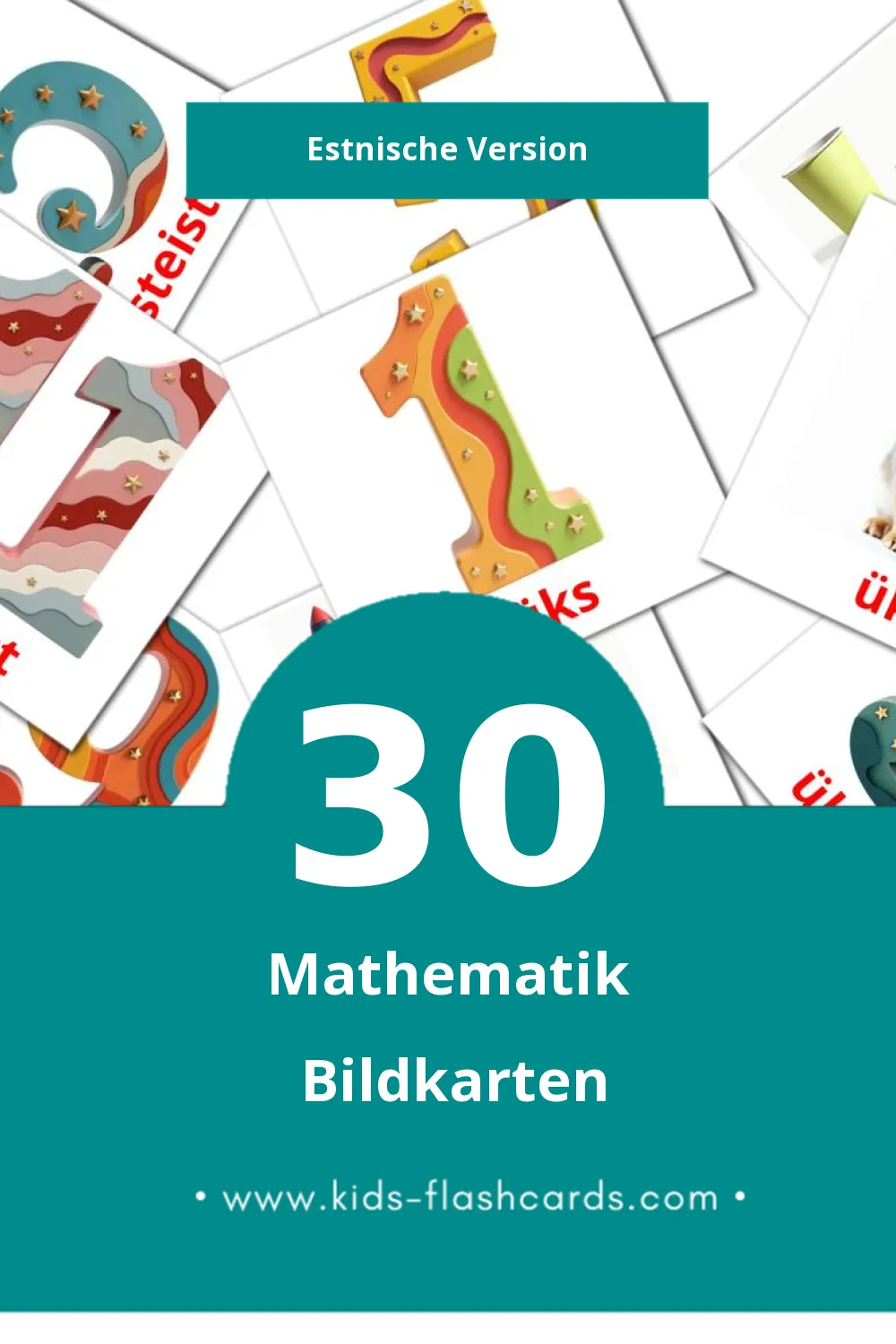 Visual matemaatika Flashcards für Kleinkinder (30 Karten in Estnisch)