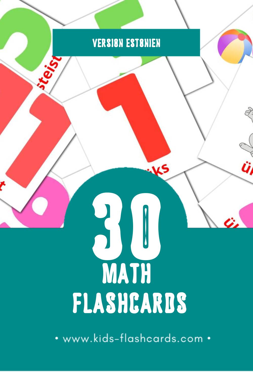 Flashcards Visual matemaatika pour les tout-petits (30 cartes en Estonien)