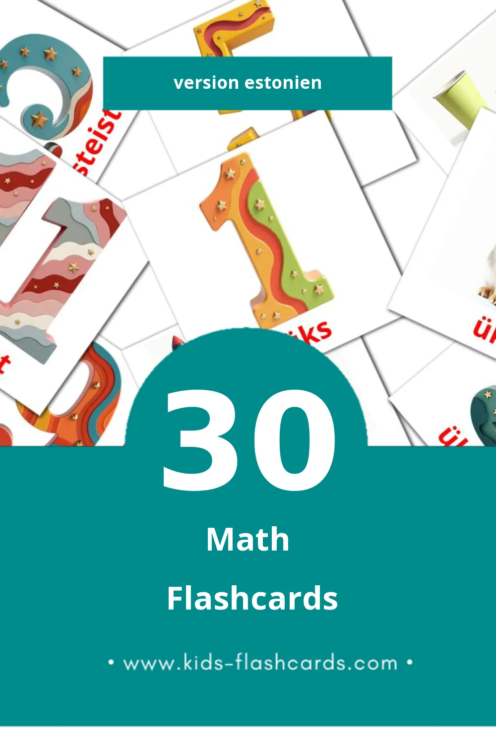 Flashcards Visual matemaatika pour les tout-petits (30 cartes en Estonien)