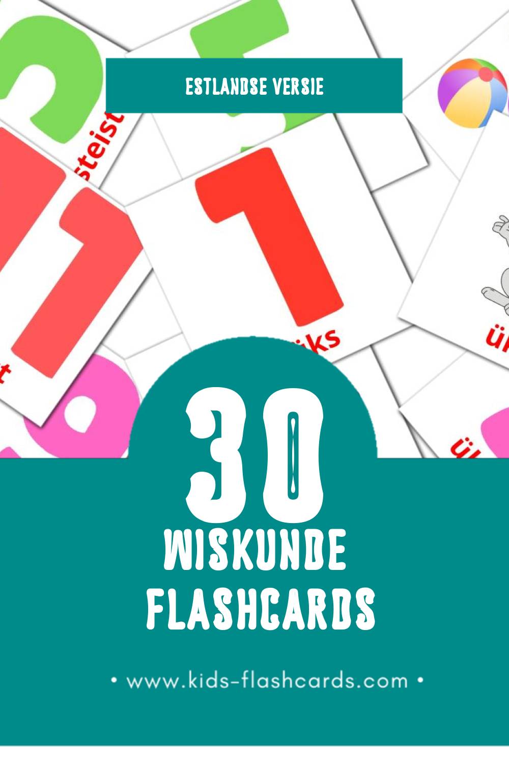 Visuele matemaatika Flashcards voor Kleuters (30 kaarten in het Estlands)