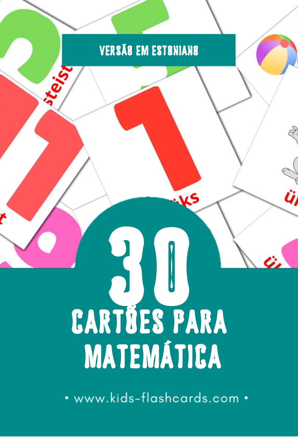 Flashcards de matemaatika Visuais para Toddlers (30 cartões em Estoniano)