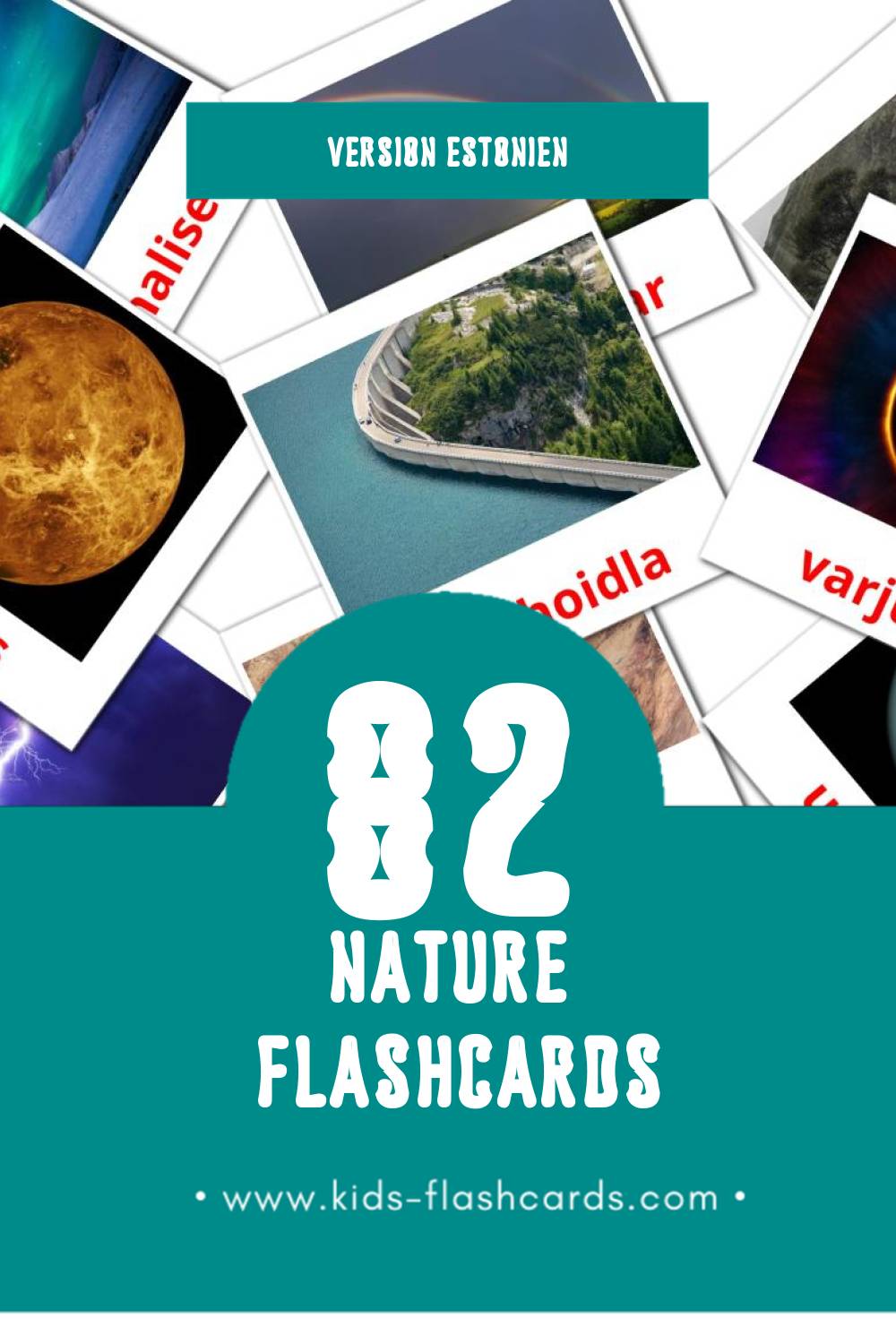 Flashcards Visual Loodus pour les tout-petits (61 cartes en Estonien)