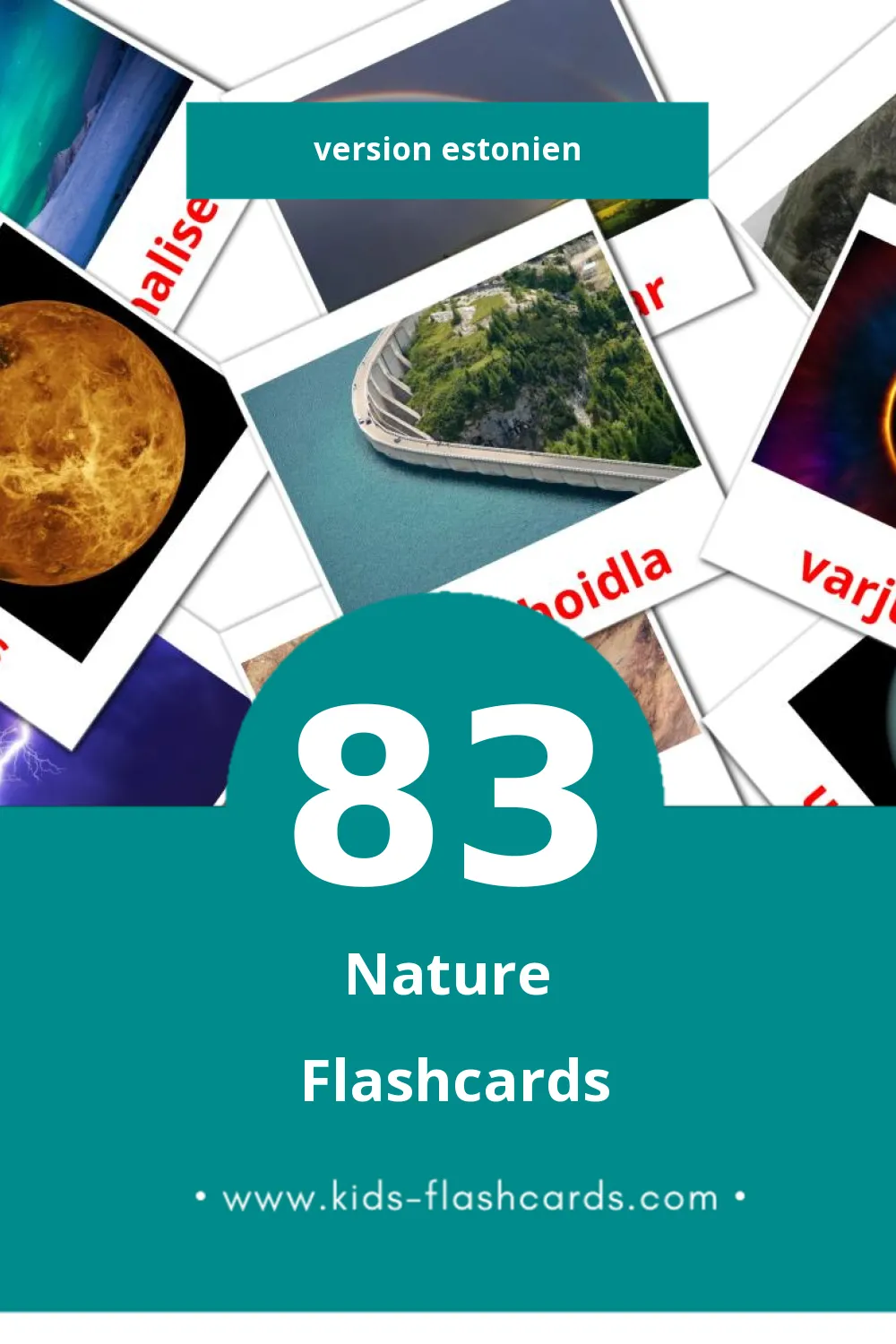 Flashcards Visual Loodus pour les tout-petits (83 cartes en Estonien)