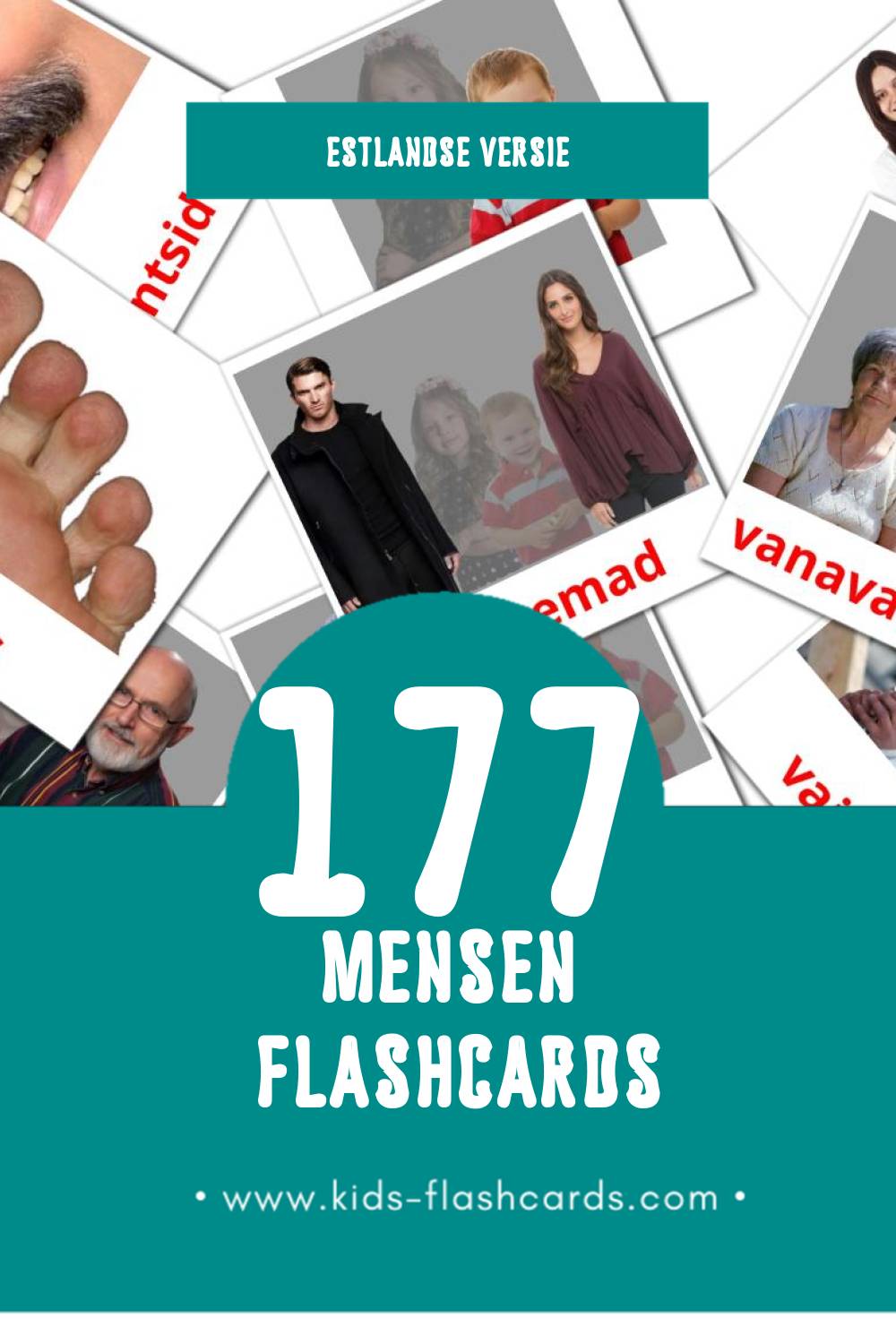 Visuele Inimesed Flashcards voor Kleuters (177 kaarten in het Estlands)