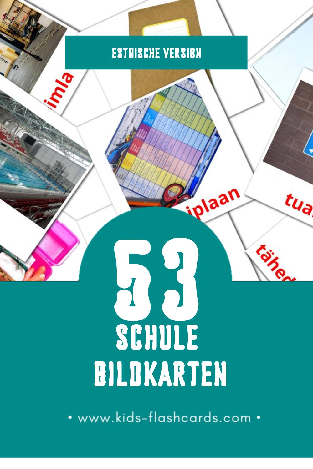 Visual Kool Flashcards für Kleinkinder (53 Karten in Estnisch)