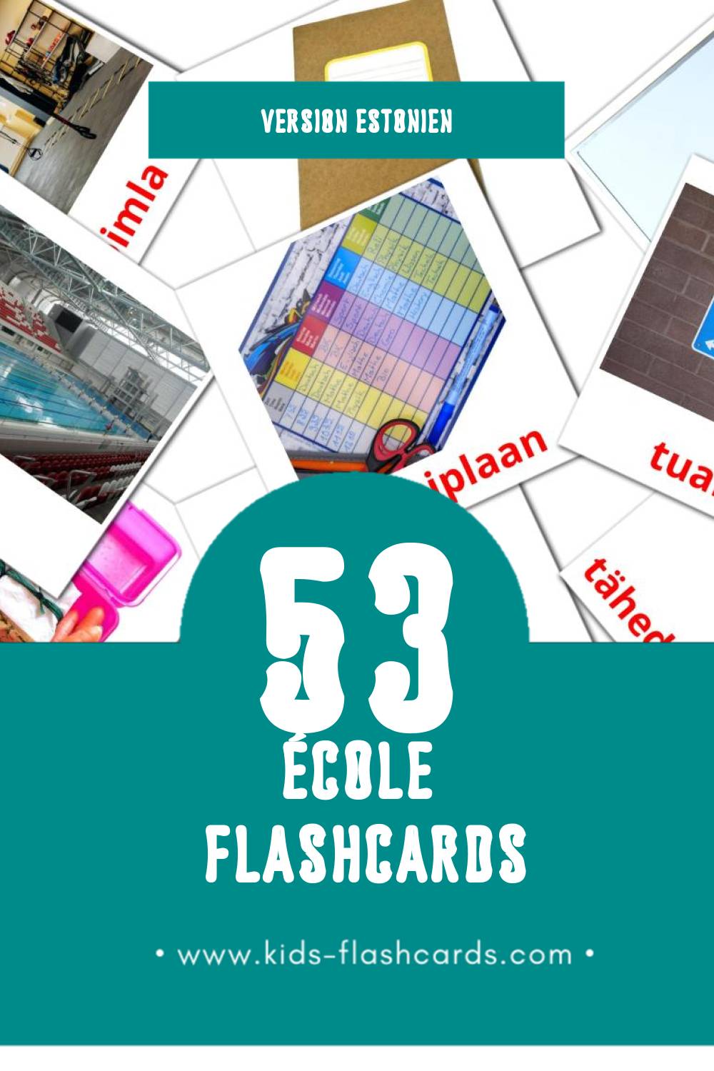 Flashcards Visual Kool pour les tout-petits (53 cartes en Estonien)