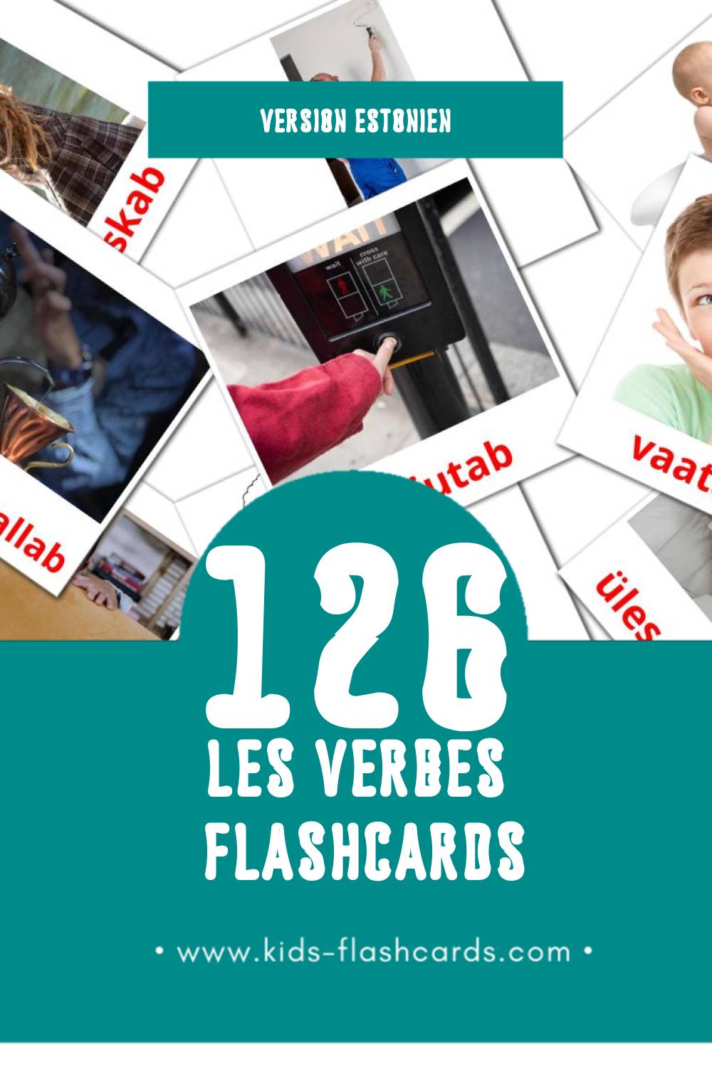 Flashcards Visual Tegusõnad pour les tout-petits (54 cartes en Estonien)