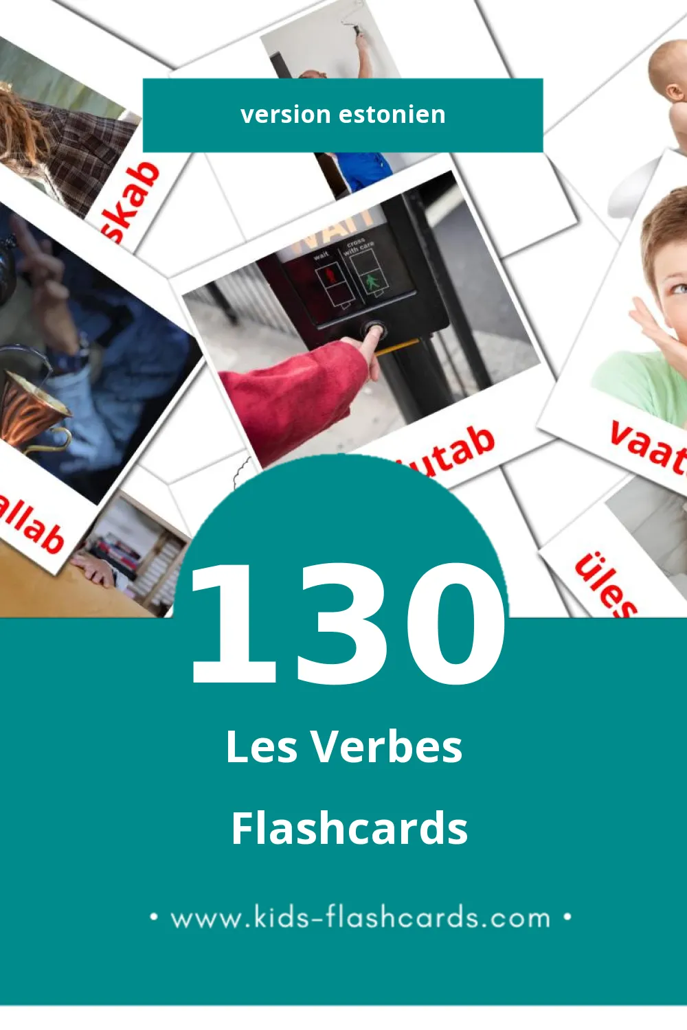 Flashcards Visual Tegusõnad pour les tout-petits (130 cartes en Estonien)