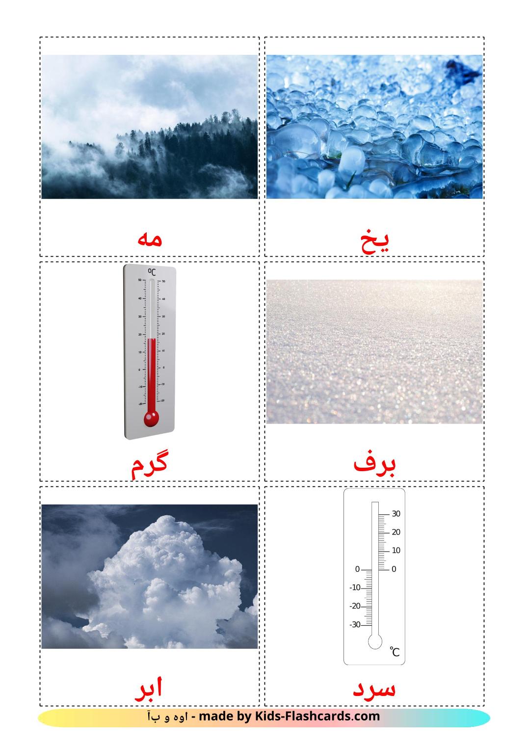 Weather - 31 Free Printable persian Flashcards 