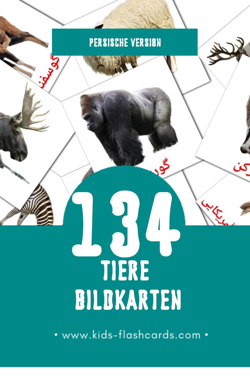 Visual حیوانات Flashcards für Kleinkinder (134 Karten in Persisch)