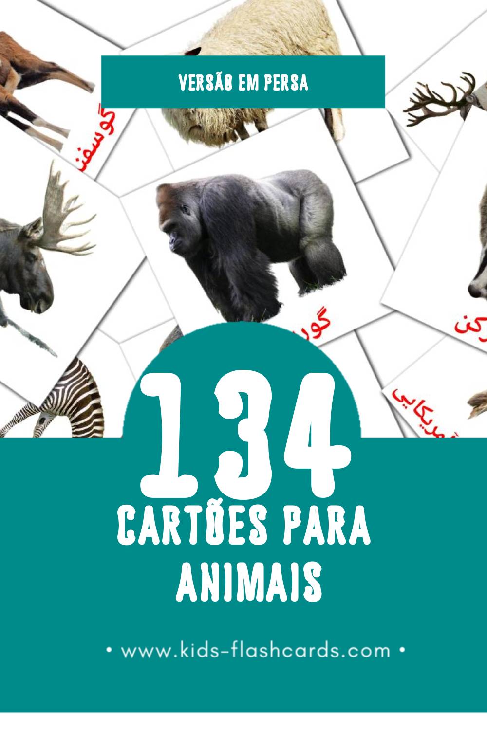 Flashcards de حیوانات Visuais para Toddlers (134 cartões em Persa)