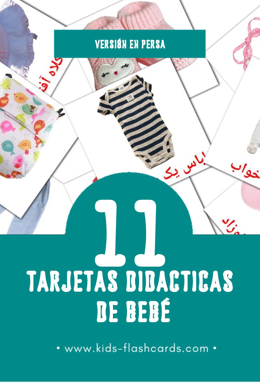 Tarjetas visuales de بچه para niños pequeños (11 tarjetas en Persa)
