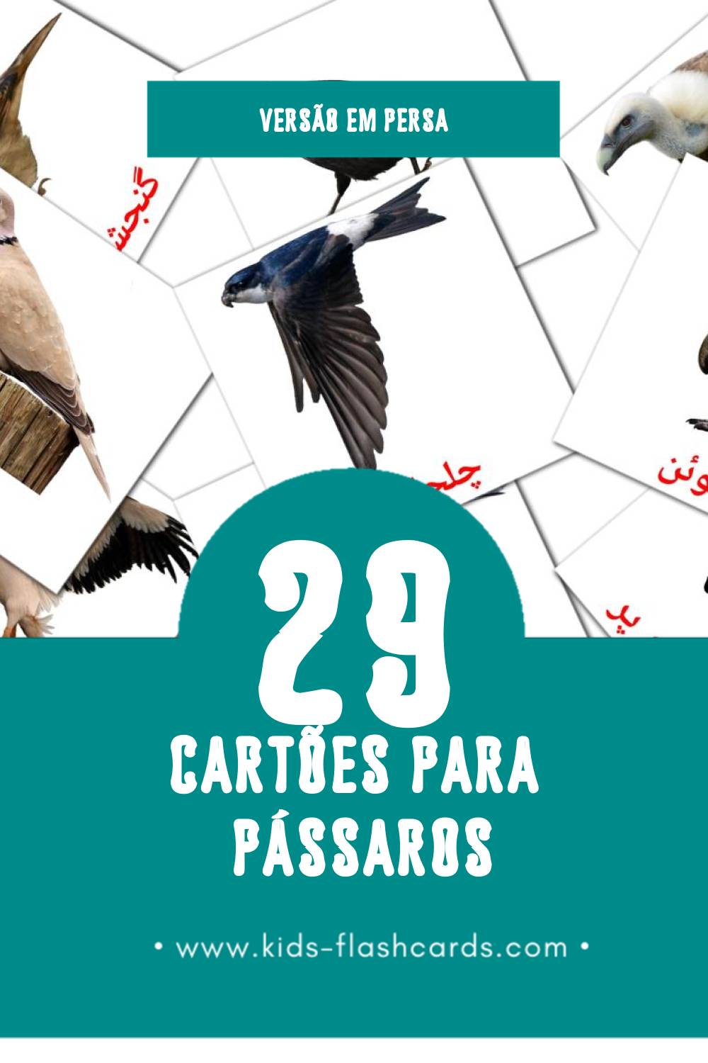 Flashcards de پرنده ها Visuais para Toddlers (29 cartões em Persa)
