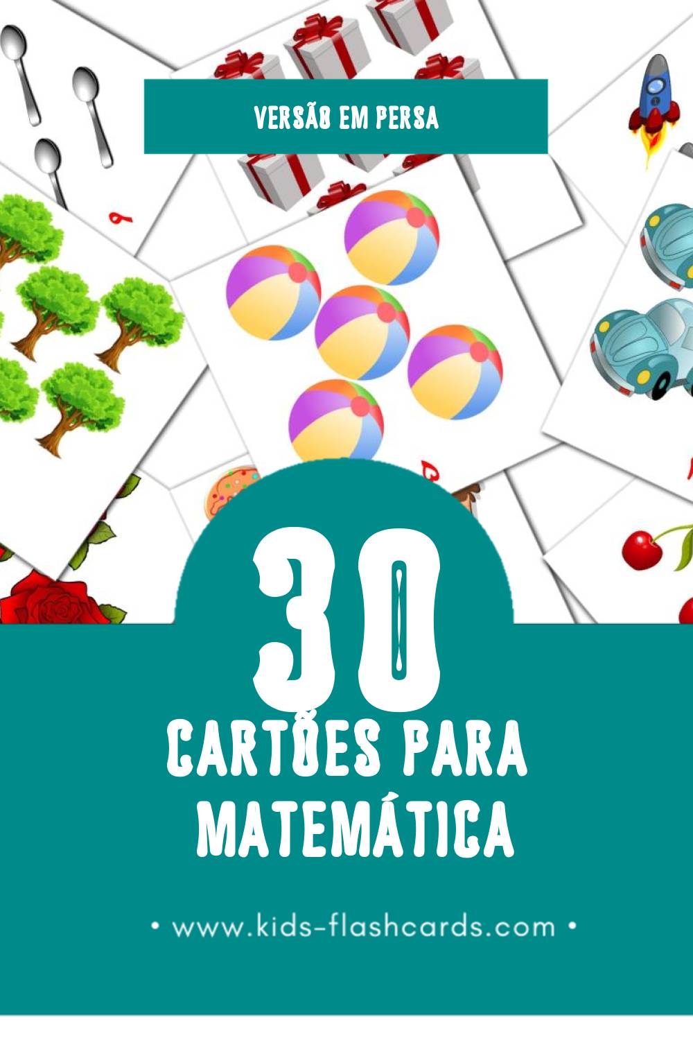 Flashcards de ریاضیات Visuais para Toddlers (30 cartões em Persa)