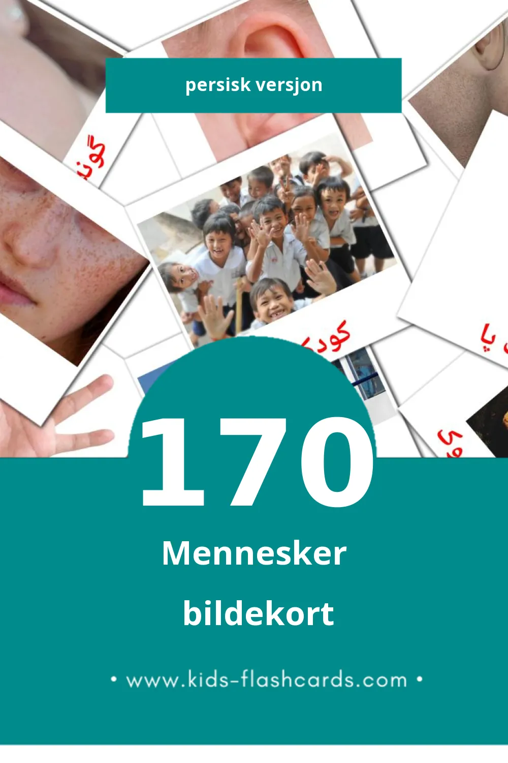 Visuelle مردم bildekort for småbarn (170 kort på Persisk)